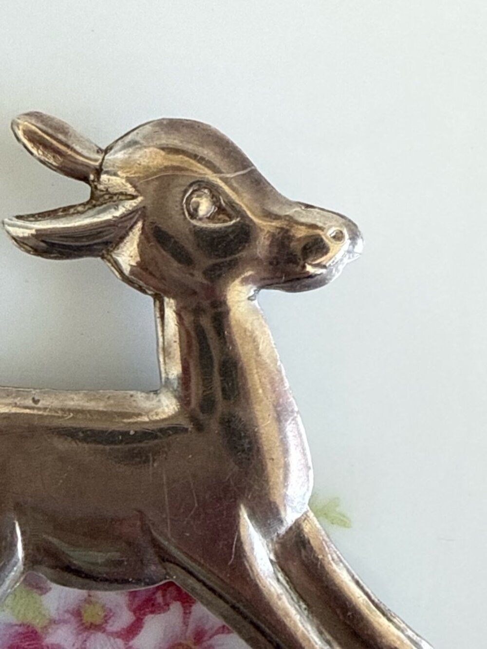 Vintage 1940's Sterling Silver Fawn Deer Brooch Pin - Picture 3 of 7